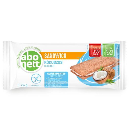 Abonett Sandwich cu cocos - Fără gluten - 26 g