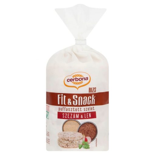 Cerbona Fit & Snack Rondele din orez expandat cu semințe de in și semințe de susan- 90 g