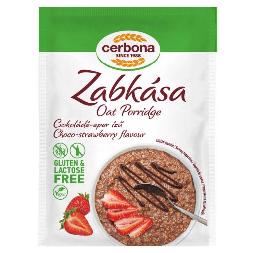 Terci de ovăz cu ciocolată și căpșuni Cerbona, fără gluten și fără lactoză - 50 g