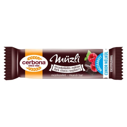 Baton musli cu ciocolată și zmeură Cerbona - 20 g