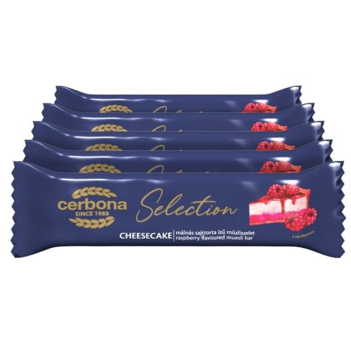 Baton de cereale cu glazură de iaurt, Cerbona Selection Cheescake 5 x 22 g / Pachet de gustări