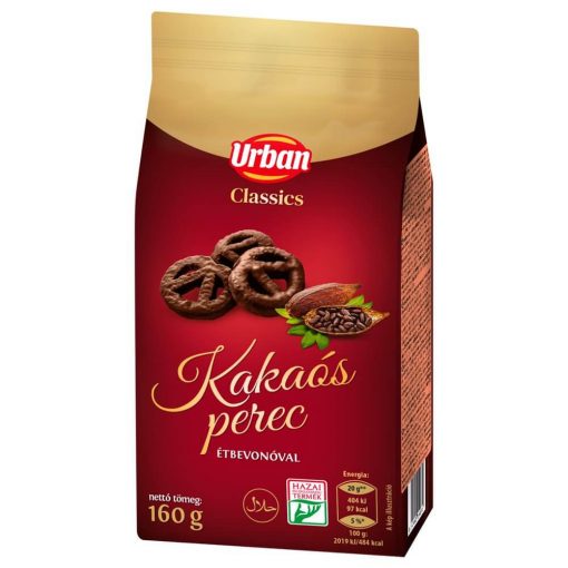 Urban Classics, covrigi cu cacao cu aromă de vanilie, acoperiți cu glazură de ciocolată, 160g  