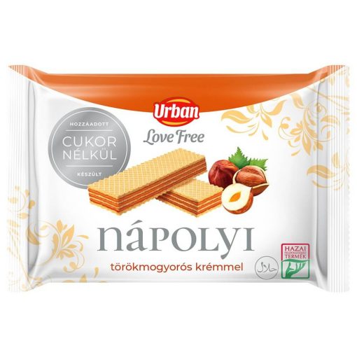 URBAN Love Free, baton de napolitană cu alune, 65g